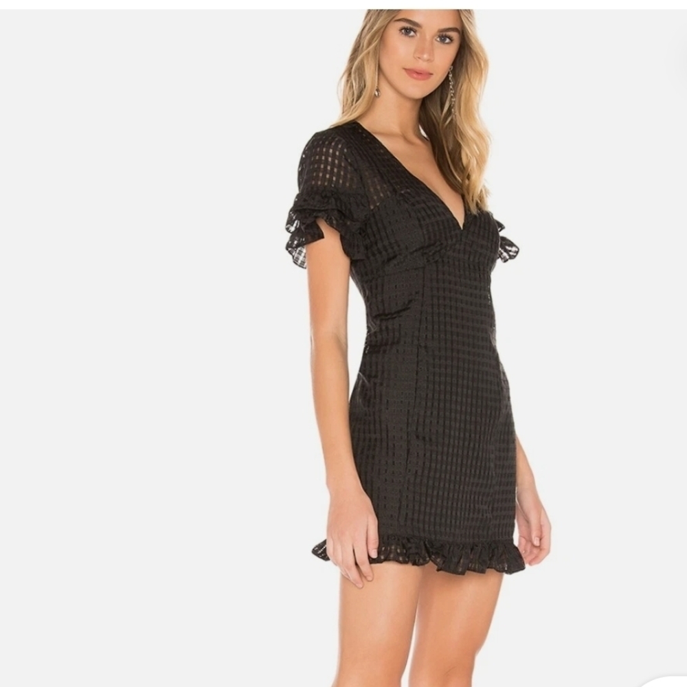 NWT BCBGeneration Black Checkered Mini Dress ruff… - image 2
